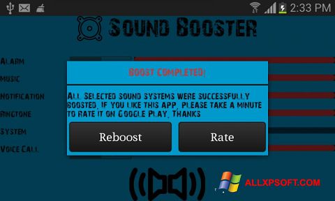 Screenshot Sound Booster per Windows XP
