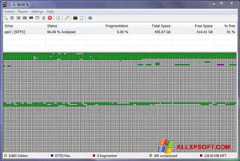 Screenshot UltraDefrag per Windows XP