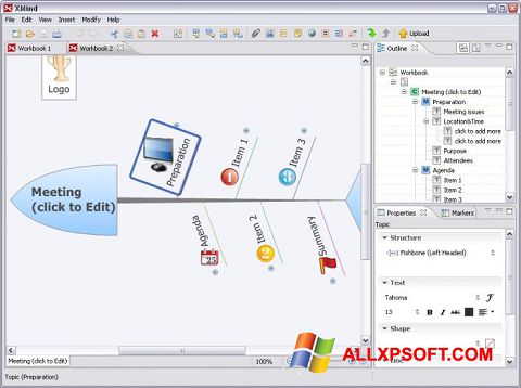 Screenshot XMind per Windows XP