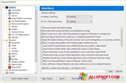 Screenshot Zoom Player per Windows XP