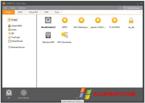 Screenshot DAEMON Tools Ultra per Windows XP