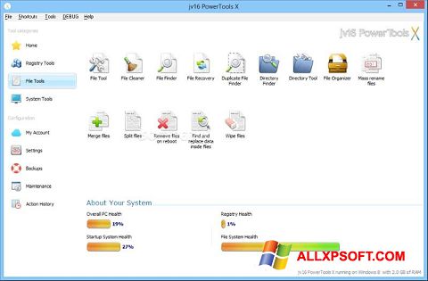 Screenshot jv16 PowerTools per Windows XP
