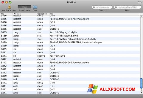 Screenshot FileMon per Windows XP