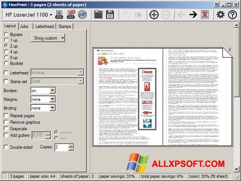 Screenshot FinePrint per Windows XP