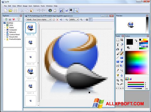 Screenshot IcoFX per Windows XP