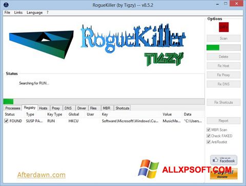 Screenshot RogueKiller per Windows XP