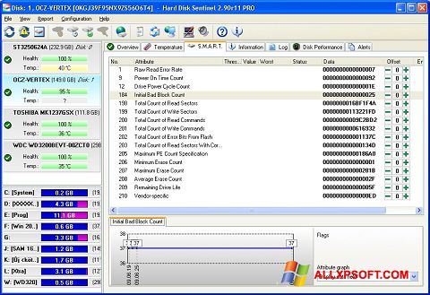 Screenshot Hard Disk Sentinel per Windows XP