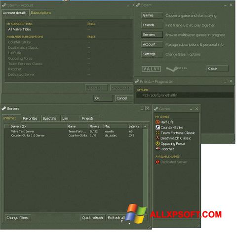 Screenshot Steam per Windows XP