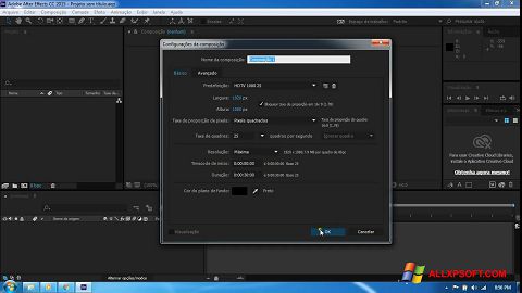 Screenshot Adobe After Effects CC per Windows XP