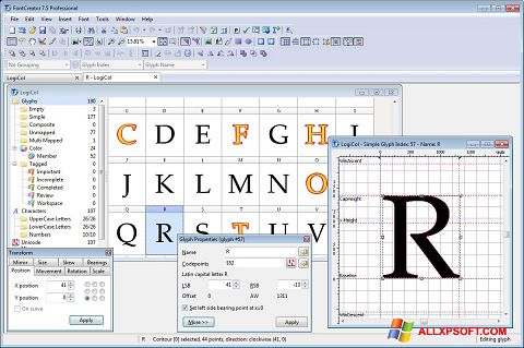 Screenshot Font Creator per Windows XP