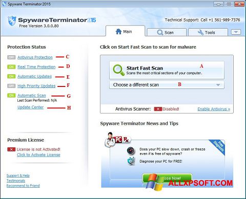 Screenshot Spyware Terminator per Windows XP