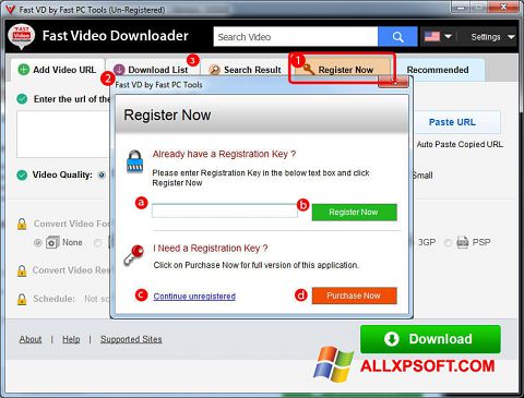 Screenshot Fast Video Downloader per Windows XP