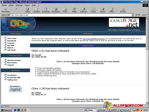 Screenshot CDex per Windows XP
