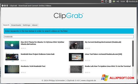 Screenshot ClipGrab per Windows XP