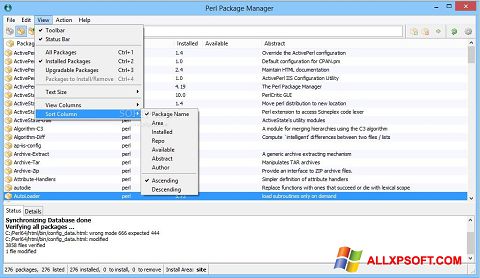 Screenshot ActivePerl per Windows XP