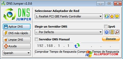 Screenshot DNS Jumper per Windows XP