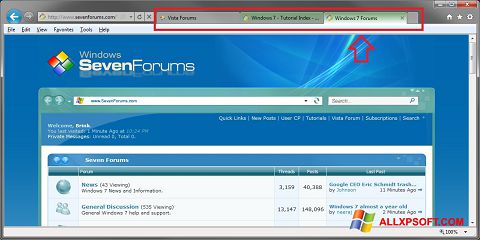 Screenshot Internet Explorer per Windows XP