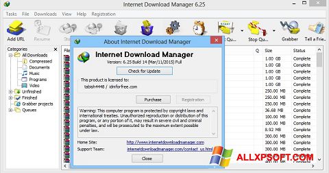 Screenshot Internet Download Manager per Windows XP