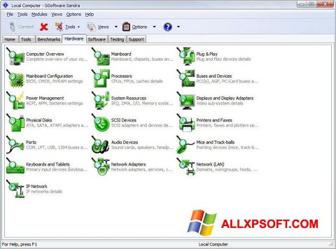 Screenshot SiSoftware Sandra per Windows XP