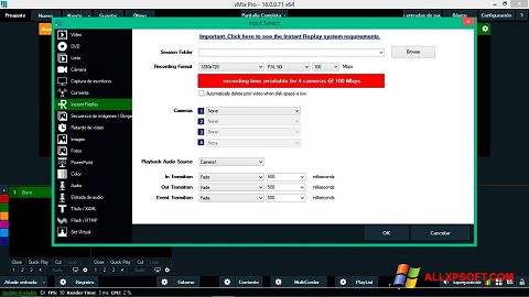 Screenshot vMix per Windows XP