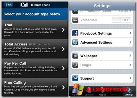 Screenshot iCall per Windows XP