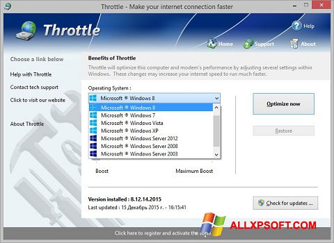 Screenshot Throttle per Windows XP