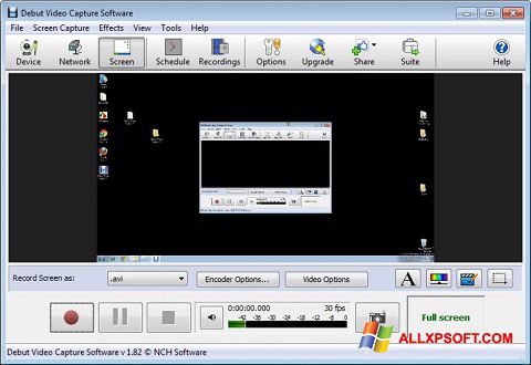 Screenshot Debut Video Capture per Windows XP