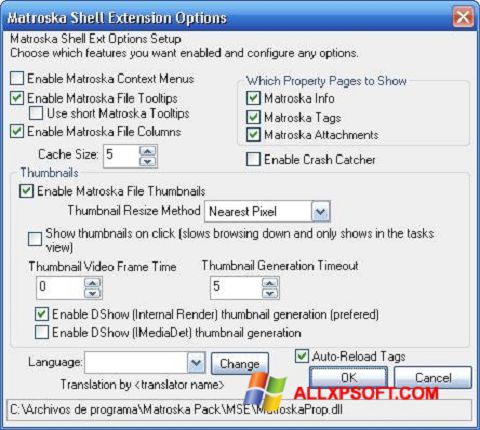 Screenshot Matroska Pack Full per Windows XP