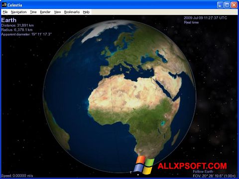 Screenshot Celestia per Windows XP