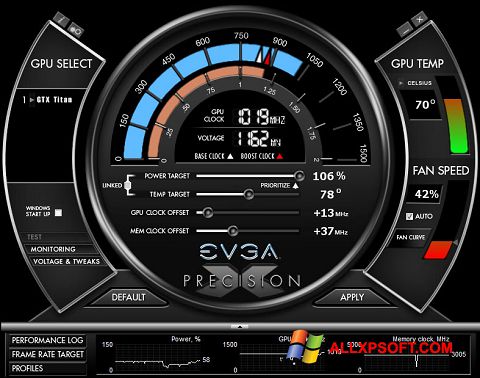 Screenshot EVGA Precision X per Windows XP