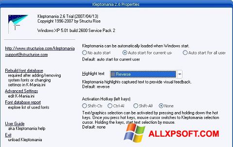 Screenshot Kleptomania per Windows XP