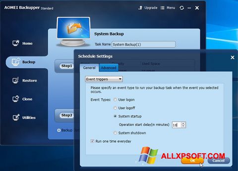 Screenshot AOMEI Backupper per Windows XP
