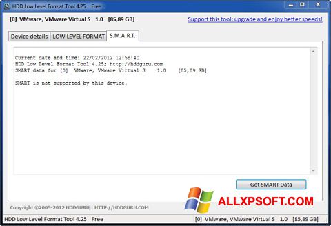 Screenshot HDD Low Level Format Tool per Windows XP