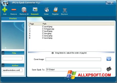 Screenshot Epub Reader per Windows XP