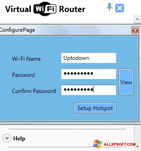 Screenshot Virtual WiFi Router per Windows XP