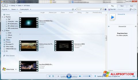 Screenshot Media Player per Windows XP