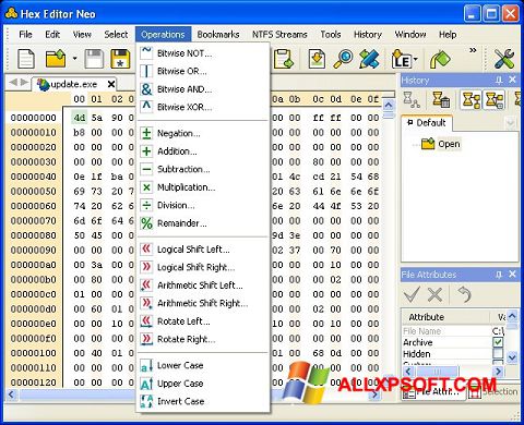 Screenshot Hex Editor Neo per Windows XP
