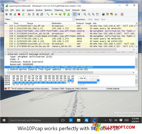 Screenshot WinPcap per Windows XP
