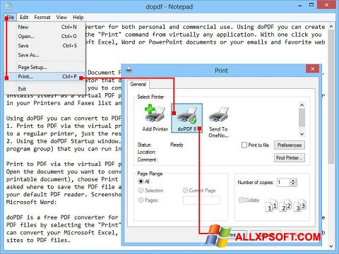 Screenshot doPDF per Windows XP