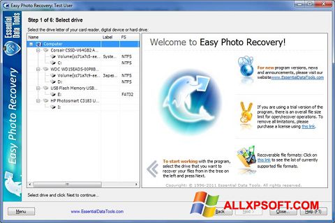 Screenshot Easy Photo Recovery per Windows XP