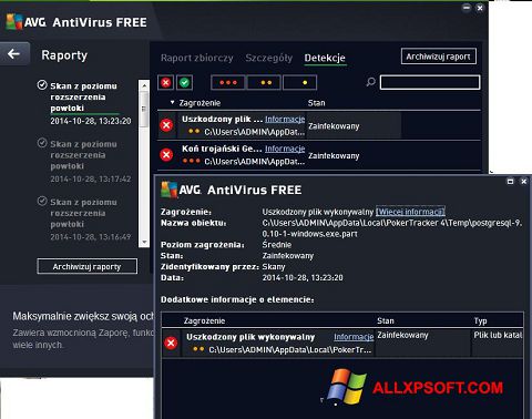 Screenshot AVG AntiVirus Free per Windows XP
