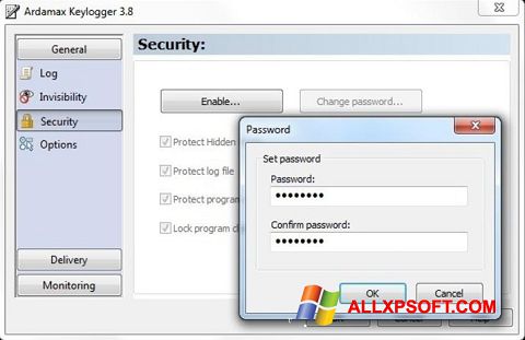 Screenshot Ardamax Keylogger per Windows XP