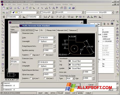 Screenshot ZWCAD per Windows XP