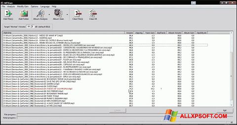 Screenshot MP3Gain per Windows XP