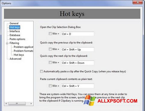Screenshot Clipdiary per Windows XP