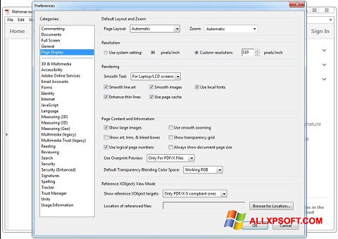 Screenshot Adobe Acrobat Reader DC per Windows XP
