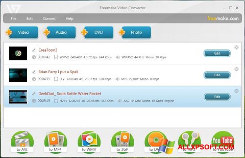 Screenshot Freemake Video Converter per Windows XP