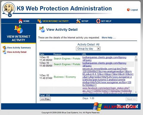 Screenshot K9 Web Protection per Windows XP