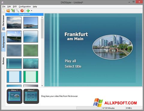 Screenshot DVDStyler per Windows XP