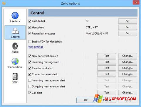 Screenshot Zello per Windows XP